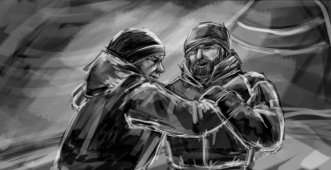 Hand-drawn storyboard frame 4